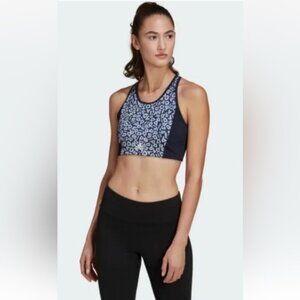 Adidas Training FARM RIO Sports Mesh Bra Crop Top Stripe Logo T Print Stretch M